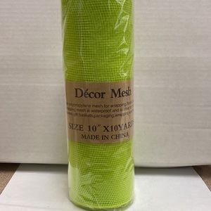 Apple Green Floral Mesh Wrap 10 inch x 10 yards